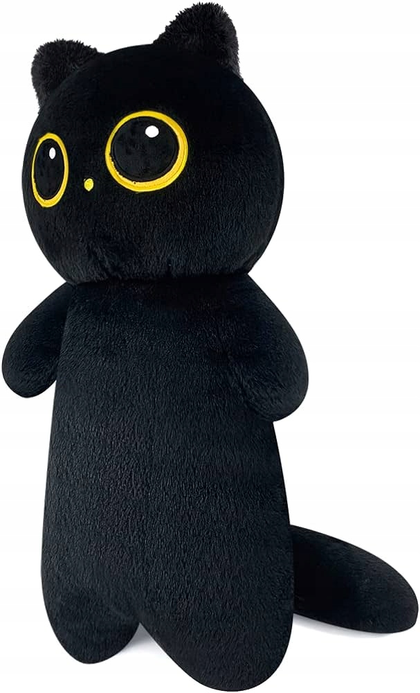 MASKOTKA PLUSZAK PODUSZKA KOT CZARNY DŁUGI 40 cm - obrazek 2