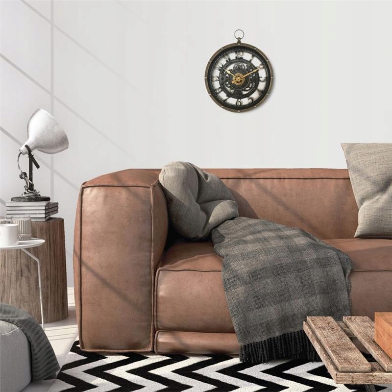 Zegar ścienny zŁoty vintage Cichy LOFT MECHANIZM ATMOSPHERA - obrazek 4