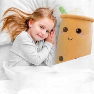 MASKOTKA BUBBLE TEA Pluszak Boba 50 cm DŁUGA PODUSZKA BRĄZOWA