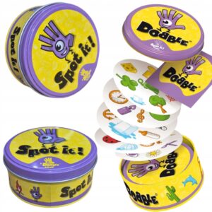 Gra Dobble SPOT IT KARCIANA NA SPOSTRZEGAWCZOŚĆ REFLEKS KARTY 55 KARTY
