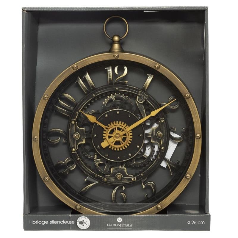 Zegar ścienny zŁoty vintage Cichy LOFT MECHANIZM ATMOSPHERA - obrazek 2