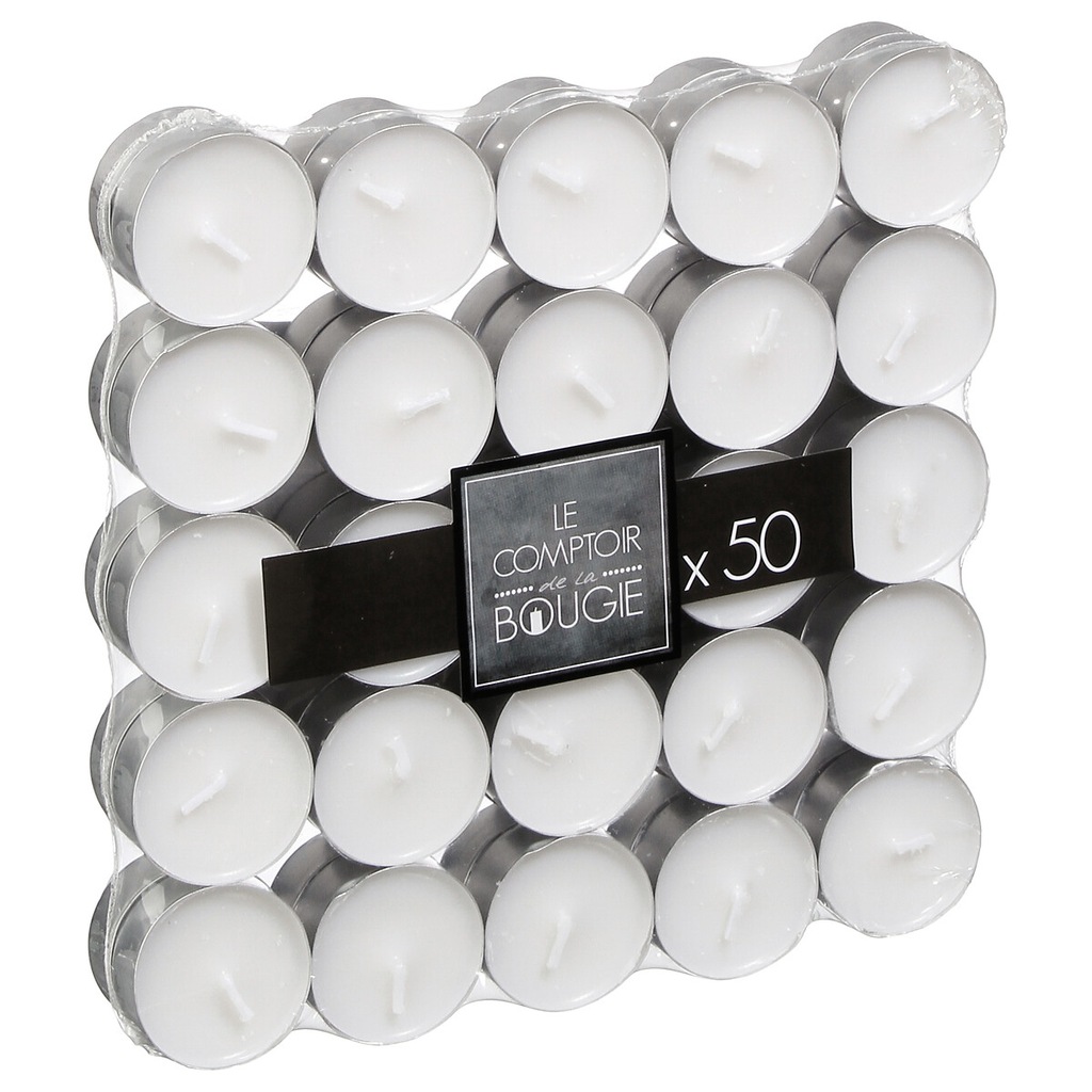 TEALIGHT 50 SZTUK ŚWIECZKI TEALIGHT BEZZAPACHOWE PODGRZEWACZE ŚWIECA