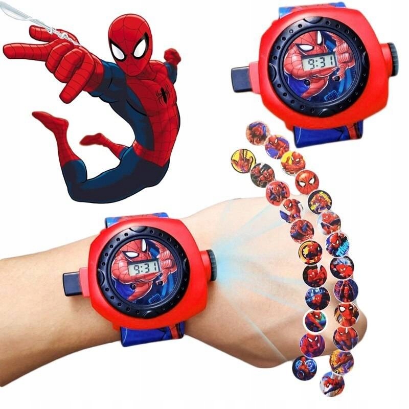 SPIDERMAN ZEGAREK 3D Z PROJEKTOREM PAJĄK WYŚWIETLA OBRAZKI IKONY - obrazek 3