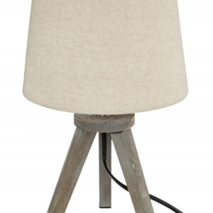 Lampa stołowa Atmosphera Lampka nocna beżowa 40 W TRÓJNÓG Drewno Boho