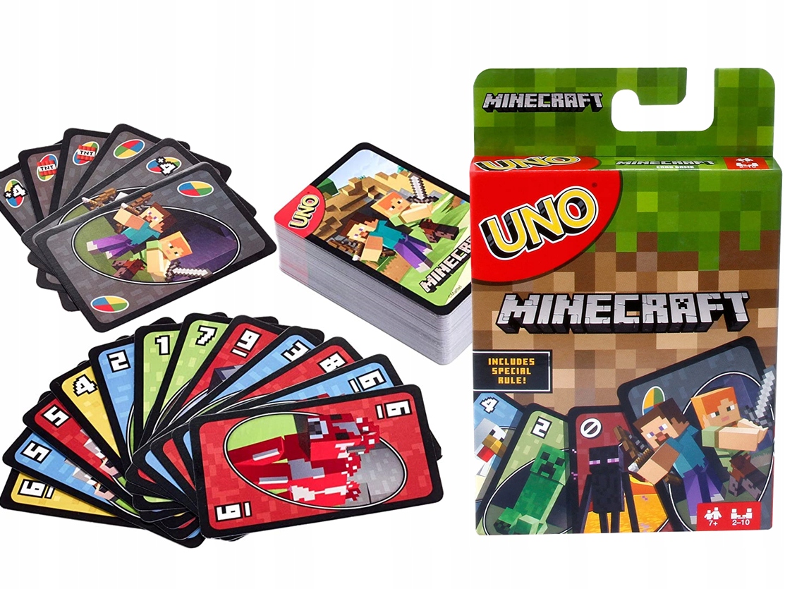 Karty UNO Minecraft Mattel Gra Uno 112 KART