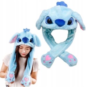 CZAPKA STITCH Z RUCHOMYMI USZAMI STICH ŚWIECI CIEPŁA POLAR PLUSZ GRA MUZYKA