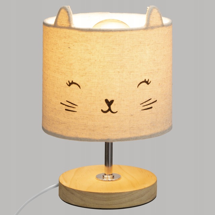 LAMPKA nocna DLA DZIECI z kloszem KOTEK z uszkami - obrazek 3