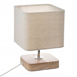 Lampka stołowa Lampa Nocna do Sypialni Drewno Beżowa Atmosphera 25 W
