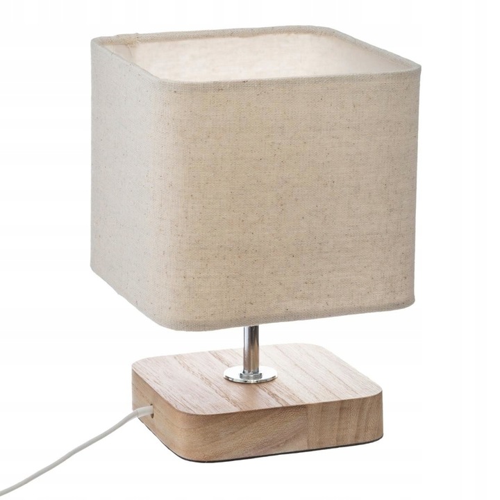 Lampka stołowa Lampa Nocna do Sypialni Drewno Beżowa Atmosphera 25 W