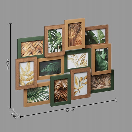 Ramka na Zdjęcia Boho Zielona MDF 65x51,5 cm – Multiramka na 12 Zdjęć 10x15 Atmosphera - obrazek 4