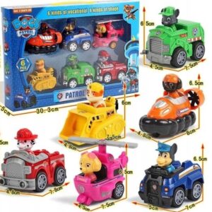 PSI PATROL Autka ZESTAW Auto Z NAPĘDEM 6 SZT FIGURKI 6szt KOMPLET 12 el