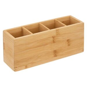 Organizer bambusowy na sztućce 4 przegrody 7×22