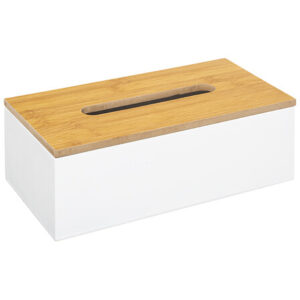 Nowoczesne pudełko na chusteczki 5five Simply Smart białe elegancki organizer 25 cm