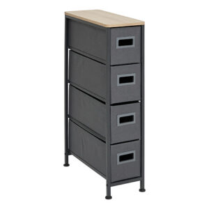 Regał 4 szuflady 20×48×75 cm komoda wąska tekstylna do łazienki / organizer