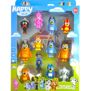 Figurki Bluey – Pełny Zestaw 12 Szt., Rodzina Bluey, Hit dla Dzieci