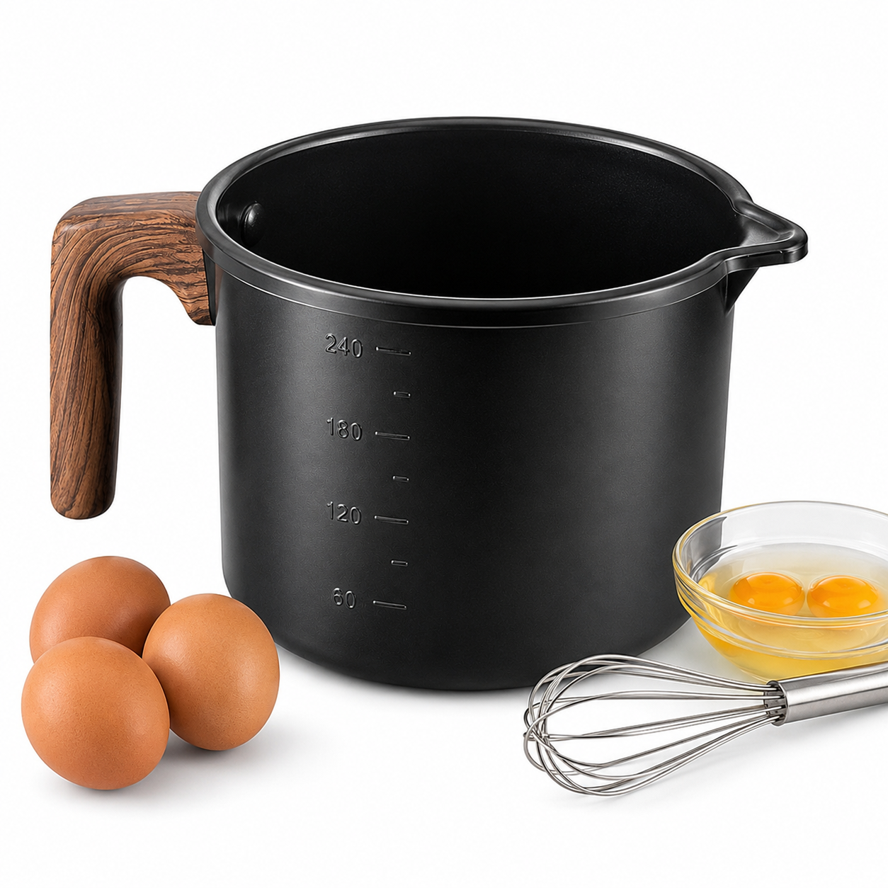 Garnek do mleka 1,2L rondel nieprzywierający z dzióbkiem indukcja 12 cm - obrazek 2