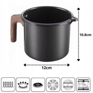 Garnek do mleka 1,2L rondel nieprzywierający z dzióbkiem indukcja 12 cm