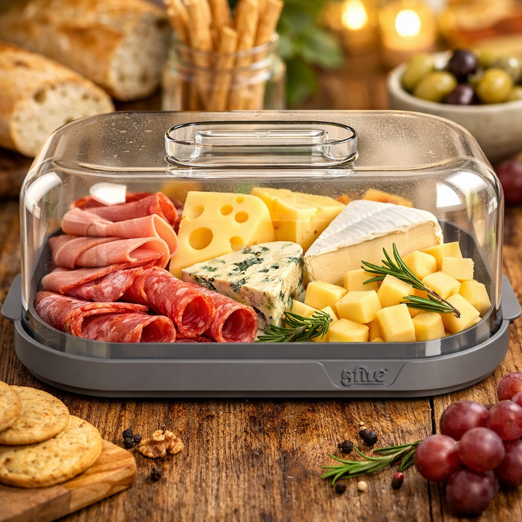 Pojemnik na ser i wędliny do lodówki z pokrywką organizer Fresh Eat 5five 28cm - obrazek 2