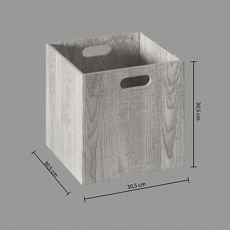 Pudełko Pojemnik do Regału IKEA 31x31 Szare MDF 5five na Ubrania Książki
